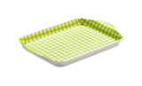 Zeal Mini Melamine Gingham Serving Tray - Lime Green