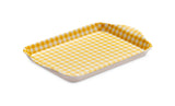 Zeal Mini Melamine Gingham Serving Tray - Mustard