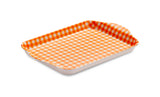 Zeal Mini Melamine Gingham Serving Tray - Neon Orange