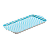 Zeal Melamine Gingham Sandwich Tray - Aqua