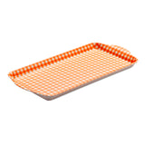 Zeal Melamine Gingham Sandwich Tray - Neon Orange