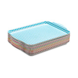 Zeal Small Melamine Gingham Serving Tray - Aqua