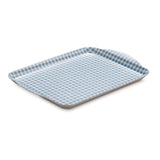 Zeal Small Melamine Gingham Serving Tray - Provence Blue