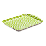 Zeal Small Melamine Gingham Serving Tray - Lime Green
