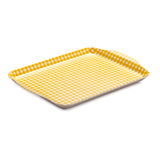 Zeal Small Melamine Gingham Serving Tray - Mustard