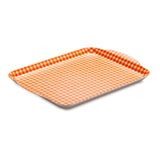 Zeal Small Melamine Gingham Serving Tray - Neon Orange