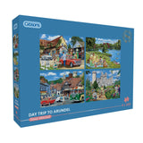 Gibsons 4 x 500 Piece Jigsaw Puzzles - A Day Trip To Arundel
