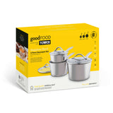 Tower Good Food Stainless Steel Saucepan Set - 3-Piece