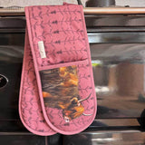 Alex Clark 100% Cotton Double Oven Glove - Highland Cow