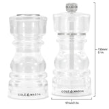 Cole & Mason London 13cm Acrylic Salt Shaker & Pepper Mill Set