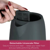 Hamilton Beach Miami 1.7L Kettle - Charcoal