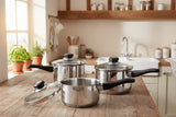 Judge Vista 3-Piece Stainless Steel Draining Saucepan Set