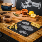 Selbrae House Slate Pot Stand - Fish Repeat