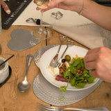 Selbrae House Flat Hammered Aluminium Set of 4 Heart Coasters - Silver