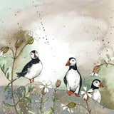 Alex Clark Keyring - Puffins And Sea Campion