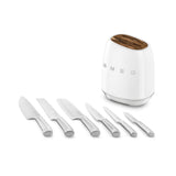 Smeg 50's Style Retro KBSF02 7-Piece Knife Block Set - White