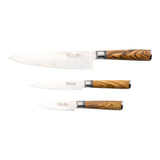 Katana Saya Olivewood 3-Piece Knife Set