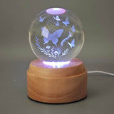 Inokoo Rotating 3D Crystal Globe Light - Butterflies