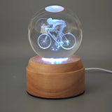 Inokoo Rotating 3D Crystal Globe Light - Cyclist