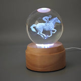 Inokoo Rotating 3D Crystal Globe Light - Horse Rider