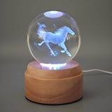 Inokoo Rotating 3D Crystal Rotating Globe Light - Horse