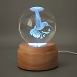 Inokoo Rotating 3D Crystal Globe Light - Hummingbird