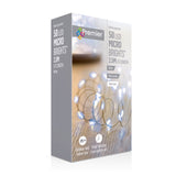 Premier MicroBrights 2.5 Metre 50 LED Battery Operated Indoor/Outdoor Multi Action Lights - White