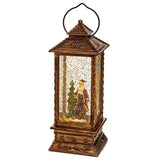 Premier Christmas 27cm Warm White Glitter Water Spinner - Antique Lantern - Assorted