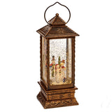 Premier Christmas 27cm Warm White Glitter Water Spinner - Antique Lantern - Assorted