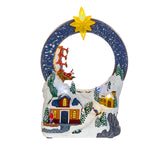Premier 29cm LED Animated Winter Scene With Looping Santa - Blue