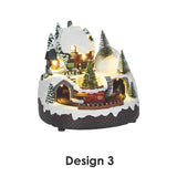Premier Lit 16cm LED Animated Winter Scene With Train- Assorted