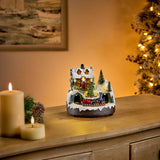 Premier Lit 16cm LED Animated Winter Scene With Train- Assorted