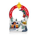 Premier 29cm LED Animated Winter Scene With Looping Santa - Red