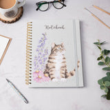 Wrendale Designs by Hannah Dale A4 Notebook - Whiskers & Wildflowers - Cat