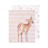 Wrendale Designs Little Wren Card - Loved Deerly - It's A Girl - Deer