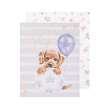 Wrendale Designs Little Wren Card - Bouncing Boy - It's A Boy - Dog