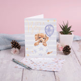 Wrendale Designs Little Wren Card - Bouncing Boy - It's A Boy - Dog