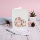 Wrendale Designs Little Wren Card - Words of Wisdom - A Lovely New Grandchild - Owl