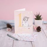 Wrendale Designs Little Wren Card - A Purrrfect Day - 1st Birthday - Cat