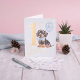 Wrendale Designs Little Wren Card - A Pawsome Day - 1st Birthday - Dachshund