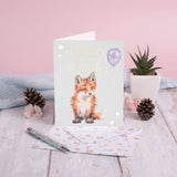 Wrendale Designs Little Wren Card - Pawty Time - Happy Birthday - Fox