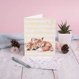 Wrendale Designs Little Wren Card - Furever Family - New Parents - Fox