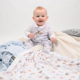 Wrendale Designs Little Wren Little Paws Placement Printed Babygrow - 0-3 Months