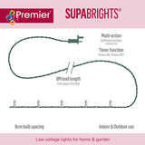 Premier SupaBrights 16 Metre 200 LED Multi Action Lights - Red And Vintage Gold