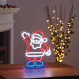 Premier 25cm LED Table Top Neon Decorative Sign - Santa