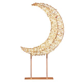 Premier 45cm 500 LED Twinkling Crescent Moon With Rose Gold Frame - Warm White