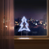 Premier Lit 45cm 720 LED Silver Table Top Christmas Tree With Timer - White