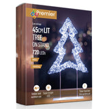 Premier Lit 45cm 720 LED Silver Table Top Christmas Tree With Timer - White