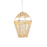Premier 45cm 600 LED Twinkling Hanging Lantern With Rose Gold Frame - Warm White