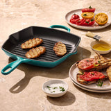 Le Creuset Signature 26cm Cast Iron Square Grillit - Bleu Riviera